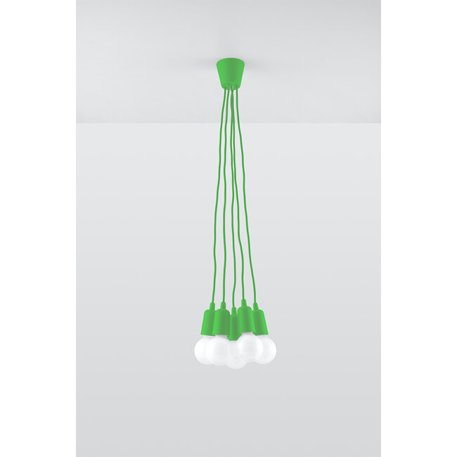 Pendelleuchte DIEGO 5 Grün - 5x E27 Fassung - max. 5x60W - exkl. LED's