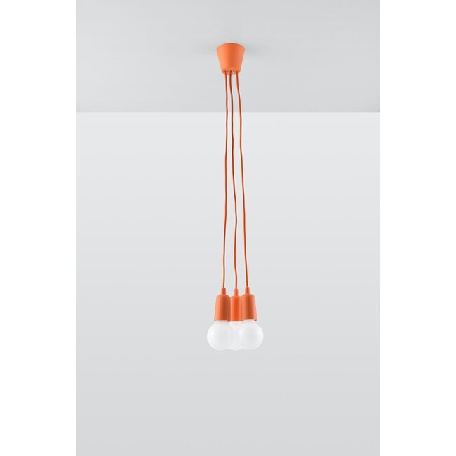 Pendelleuchte DIEGO 3 Orange - 3x E27 Fassung - max. 3x60W - exkl. LED's
