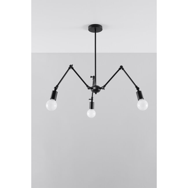 Kronleuchter STARK 3 Schwarz - 3x E27 Fassung - max. 3x60W - exkl. LED's