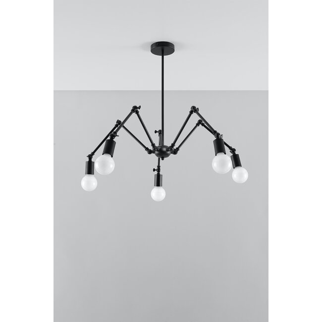 Kronleuchter STARK 5 Schwarz - 5x E27 Fassung - max. 5x60W - exkl. LED's