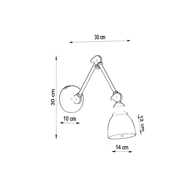 Wandleuchte STARK SHADE Schwarz - 1x E27 Fassung - max. 60W - exkl. LED's