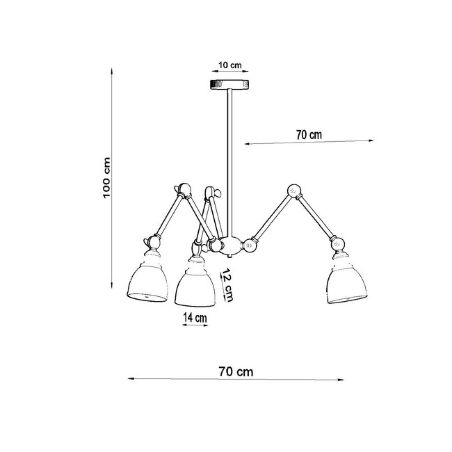 Kronleuchter STARK SHADE 3 Schwarz - 3x E27 Fassung - max. 3x60W - exkl. LED's