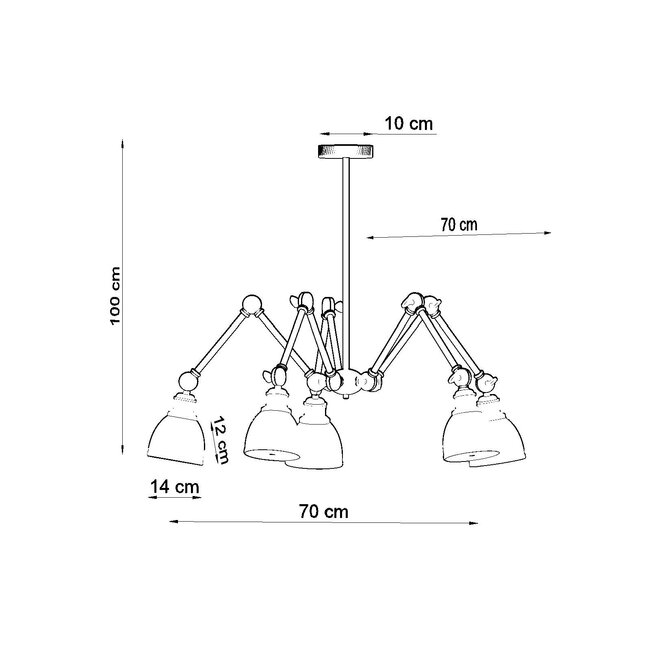 Kronleuchter STARK SHADE 5 Schwarz - 5x E27 Fassung - max. 5x60W - exkl. LED's
