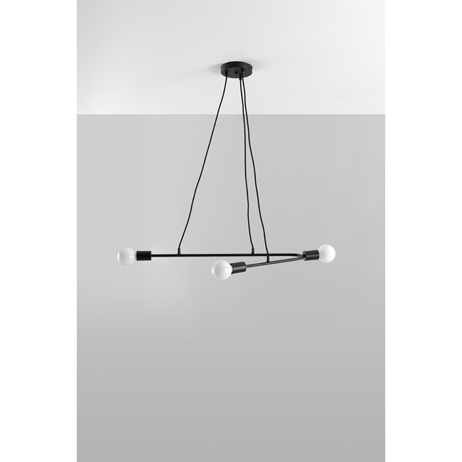 Pendelleuchte ASTRAL 3 Schwarz - 3x E27 Fassung - max. 3x60W - exkl. LED's