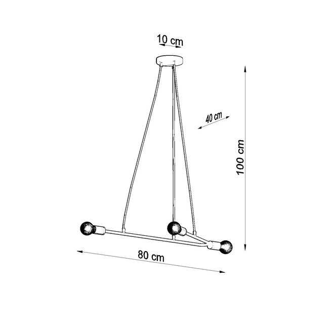 Pendelleuchte ASTRAL 3 Schwarz - 3x E27 Fassung - max. 3x60W - exkl. LED's