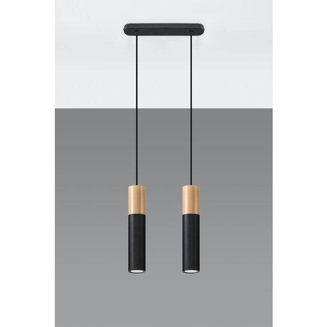 Pendelleuchte PABLO 2 Schwarz - 2x GU10 Fassung - max. 2x40W - exkl. LED's