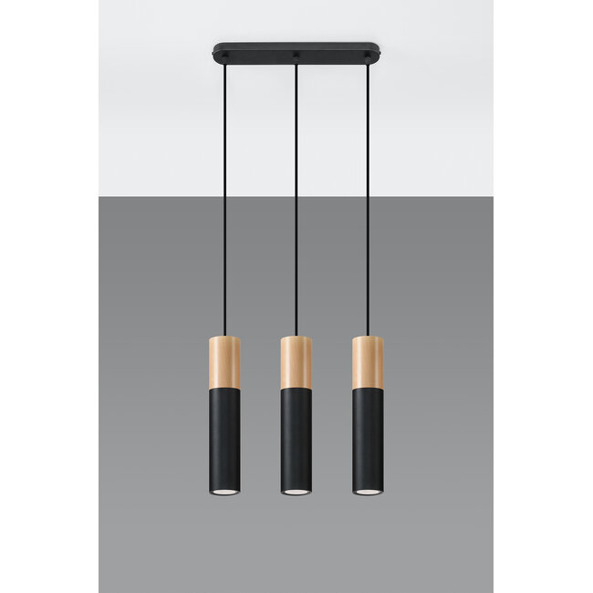 Pendelleuchte PABLO 3 Schwarz - 3x GU10 Fassung - max. 3x40W - exkl. LED's