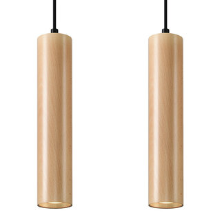 Pendelleuchte LINO 2 Holz - 2x GU10 Fassung - max. 2x40W - exkl. LED's