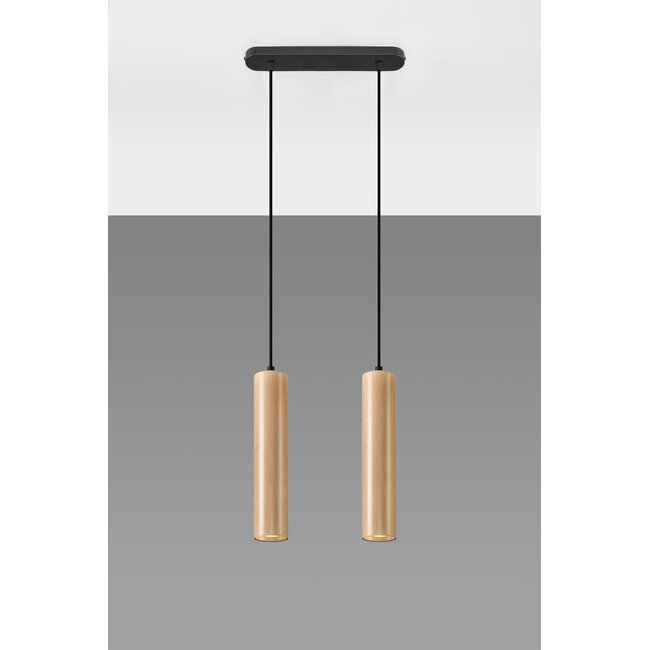 Pendelleuchte LINO 2 Holz - 2x GU10 Fassung - max. 2x40W - exkl. LED's