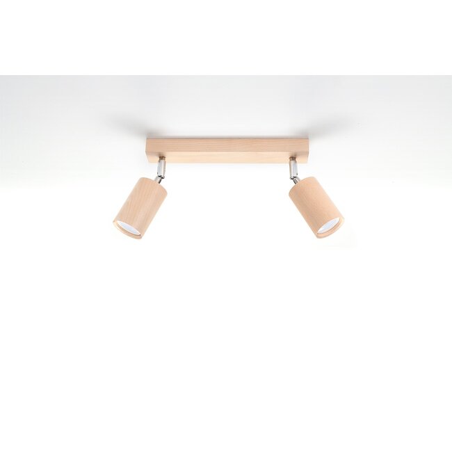 Deckenspot BERG 2 Natur Holz - 2x GU10 Fassung - max. 2x40W - exkl. LED's