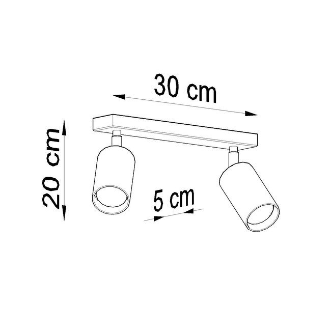 Deckenspot BERG 2 Natur Holz - 2x GU10 Fassung - max. 2x40W - exkl. LED's