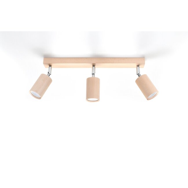Deckenspot BERG 3 Natur Holz - 3x GU10 Fassung - max. 3x40W - exkl. LED's