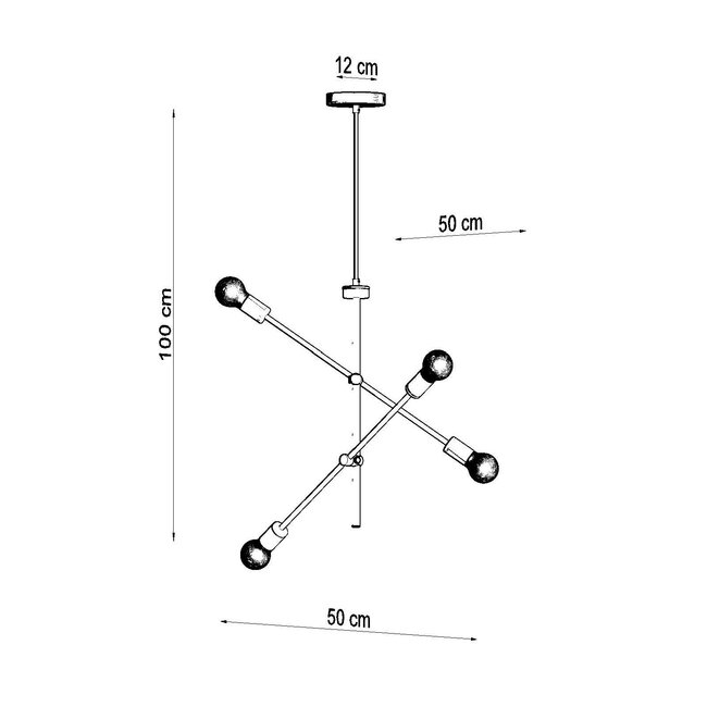 Kronleuchter CONCEPT 4 - 4x E27 Fassung - max. 4x60W - exkl. LED's