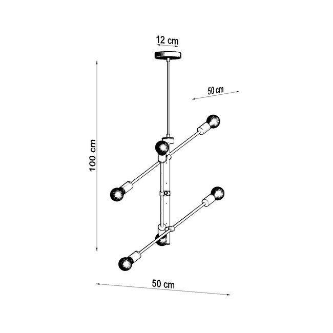 Kronleuchter CONCEPT 6 - 6x E27 Fassung - max. 6x60W - exkl. LED's