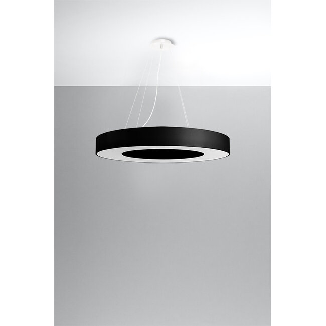 Kronleuchter SATURNO SLIM 70 Schwarz - 6x E27 Fassung - max. 6x60W - exkl. LED's