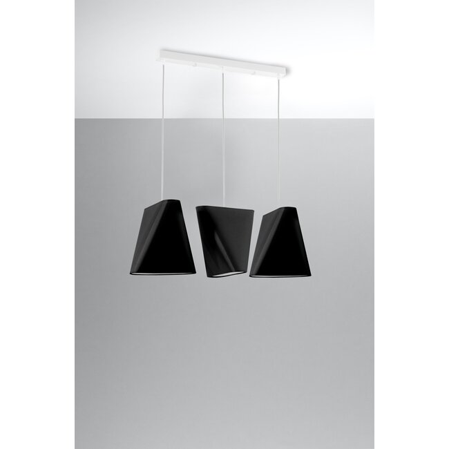 Kronleuchter BLUM 3 Schwarz - 3x E27 Fassung - max. 3x60W - exkl. LED's