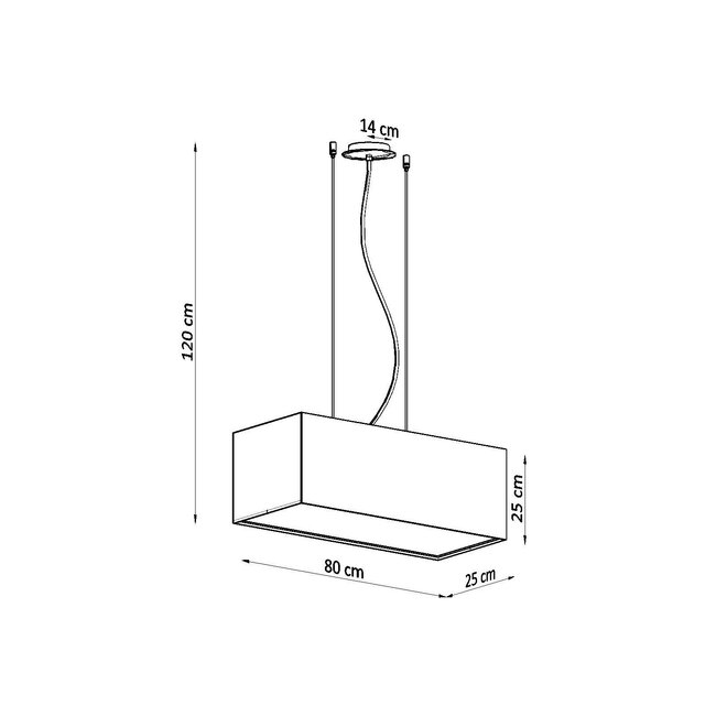 Kronleuchter SANTA BIS 80 Weiß - 3x E27 Fassung - max. 3x60W - exkl. LED's