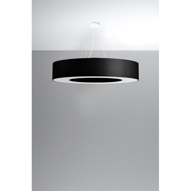 Kronleuchter SATURNO 90 Schwarz - 8x E27 Fassung - max. 8x60W - exkl. LED's