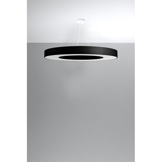 Kronleuchter SATURNO SLIM 90 Schwarz - 8x E27 Fassung - max. 8x60W - exkl. LED's