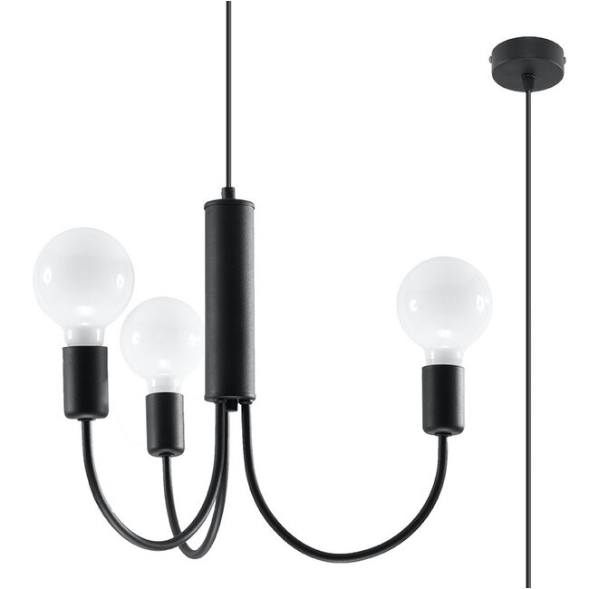 Kronleuchter PICCOLO 3 Schwarz - 3x E27 Fassung - max. 3x60W - exkl. LED's