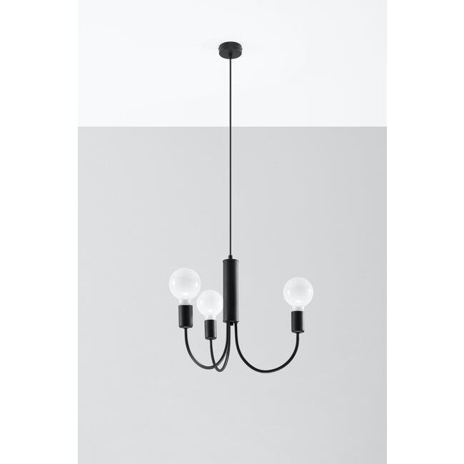 Kronleuchter PICCOLO 3 Schwarz - 3x E27 Fassung - max. 3x60W - exkl. LED's