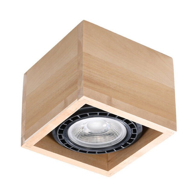 Deckenspot QUATRO 1 Holz Natur - 1x GU10 / ES111 - max. 40W - exkl. LED's