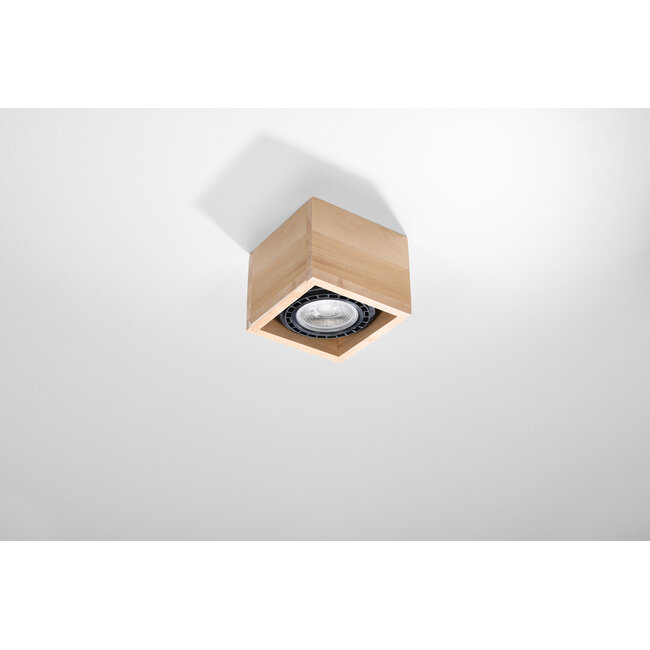 Deckenspot QUATRO 1 Holz Natur - 1x GU10 / ES111 - max. 40W - exkl. LED's
