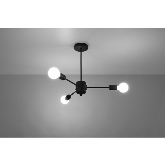 Kronleuchter LANGO 3 Schwarz - 3x E27 Fassung - max. 3x60W - exkl. LED's