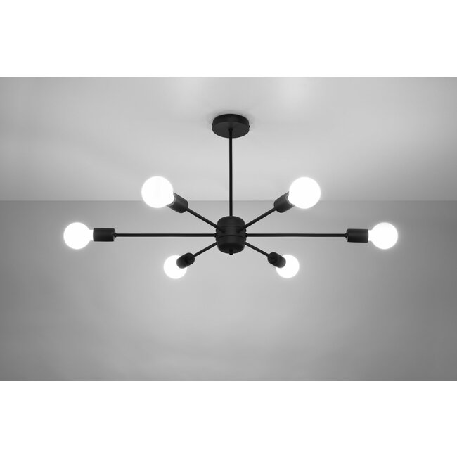 Kronleuchter LANGO 6 Schwarz - 6x E27 Fassung - max. 6x60W - exkl. LED's