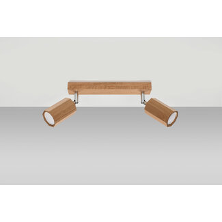 Deckenspot ZEKE 2 Eiche - 2x GU10 Fassung - max. 2x40W - exkl. LED's