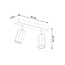 Deckenspot ZEKE 2 Eiche - 2x GU10 Fassung - max. 2x40W - exkl. LED's