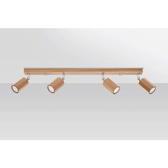 Deckenspot ZEKE 4 Eiche - 4x GU10 Fassung - max. 4x40W - exkl. LED's