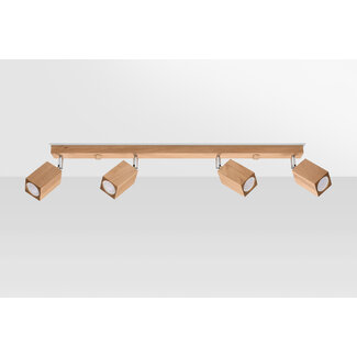 Deckenspot KEKE 4 Eiche - 4x GU10 Fassung - max. 2x40W - exkl. LED's