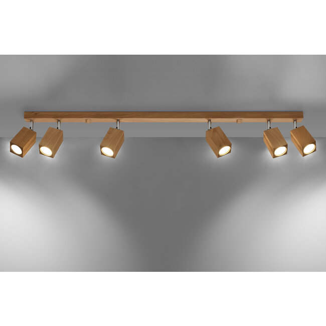 Deckenspot KEKE 6 Eiche - 6x GU10 Fassung - max. 6x40W - exkl. LED's