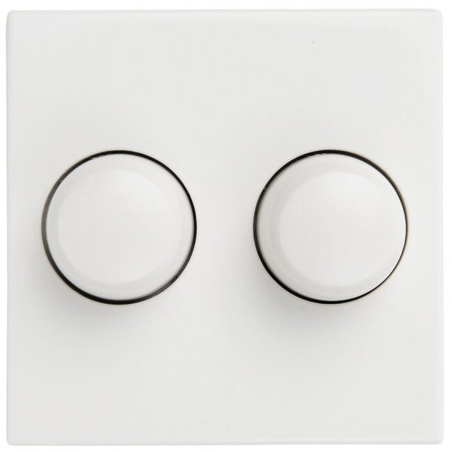 Duo Abdeckung GIRA - für Dimmer - inkl. Drehknöpfe - Reinweiß