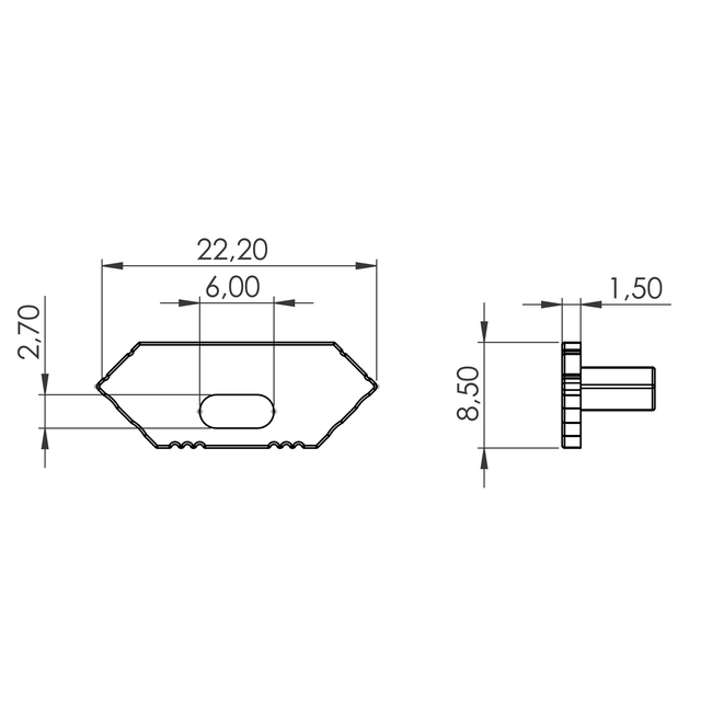 Endkappe für Aluminiumprofile - Schwarz