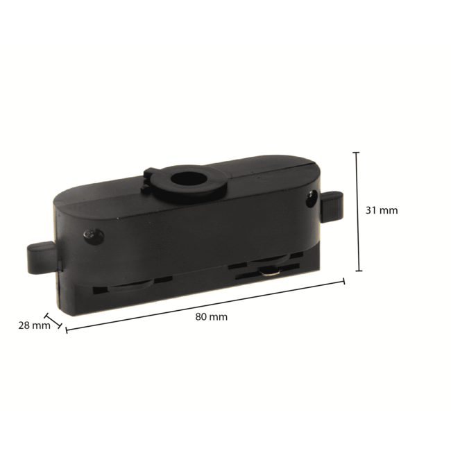 1-Phasen Schienenadapter - Schwarz