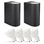 2er Set LED Wandlampe Außenbereich - 4x 2,8W - 2700K - Anthrazit