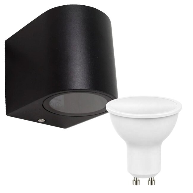 LED Wandlampe Außenbereich -  4W - 3000K - Schwarz