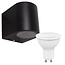 LED Wandlampe Außenbereich -  4W - 3000K - Schwarz