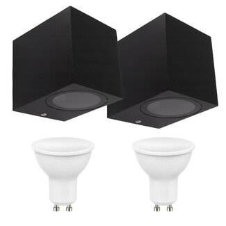 2er Set LED Wandlampe Außenbereich - 2x 4W - 3000K - Anthrazit