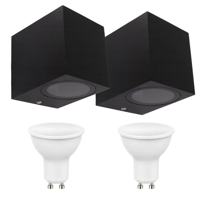 2er Set LED Wandlampe Außenbereich - 2x 4W - 3000K - Anthrazit