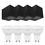 4er Set LED Wandlampe Außenbereich - 4x 4W - 3000K - Anthrazit