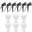 6er Set LED Gartenspot Sting 100cm Kabel - 6x 4W - 3000K - IP65 - Schwarz