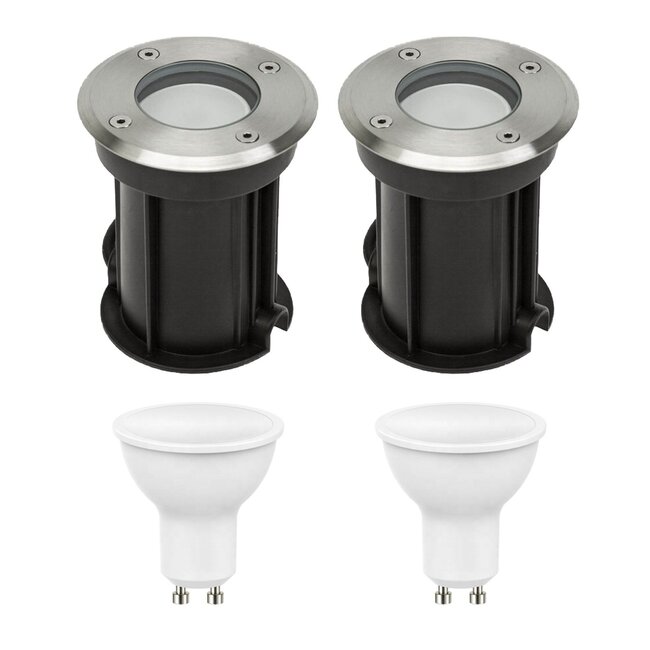 2er Set LED Bodenspot Außenbereich - 2x 4W - 3000K - IP67