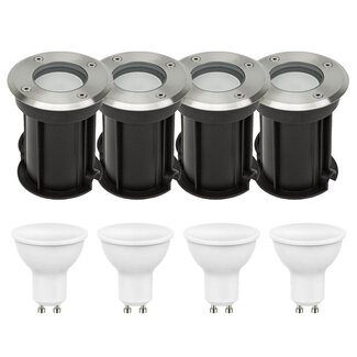 4er Set LED Bodenspot Außenbereich - 4x 4W - 3000K - IP67