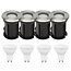 4er Set LED Bodenspot Außenbereich - 4x 4W - 3000K - IP67