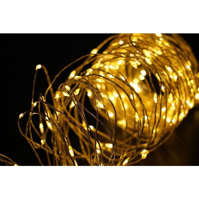 Weihnachtsbeleuchtung Lichterkette - 5 Meter 100 LEDs - 2700K Warmweiß - 3x AA Batterie