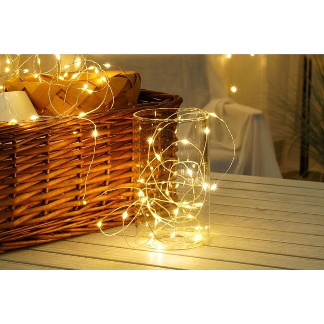 Weihnachtsbeleuchtung Lichterkette - 10 Meter 100 LEDs - 2700K Warmweiß - 220V Adapter