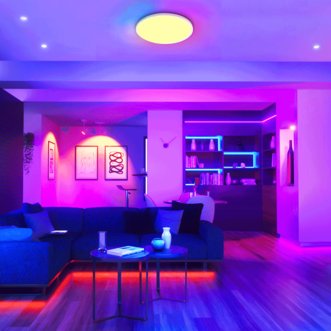 LED Deckenlampe - 24W RGB+CCT - 420x26mm - inkl. RF Fernbedienung